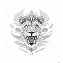 Lion with fire tattoo design idea