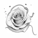 Snake eating a Rose tattoo design idea