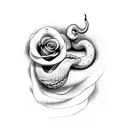 Snake eating a Rose tattoo design idea