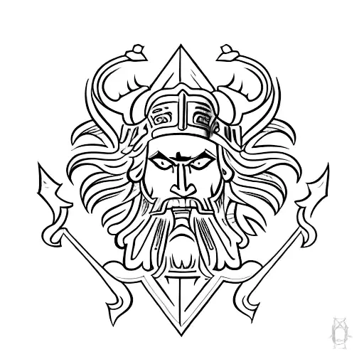 warrior logo from greek mytholegy tattoo design idea