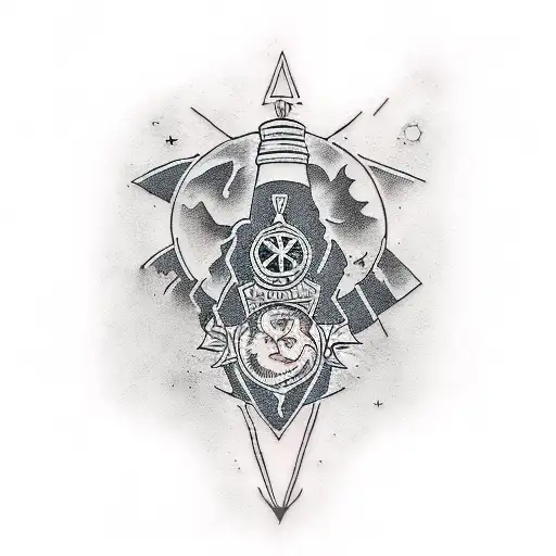 witchcraft bottle magic wicca tattoo design idea