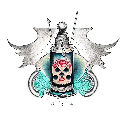 witchcraft bottle magic wicca tattoo design idea