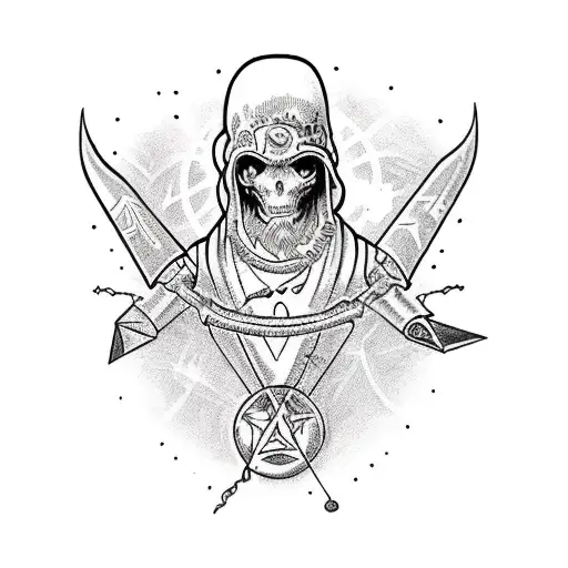 witchcraft magic wicca ship anhor  tattoo design idea