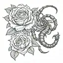 scorpion and rose   tattoo design idea
