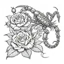 scorpion and rose   tattoo design idea