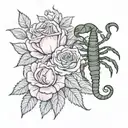 scorpion and rose   tattoo design idea