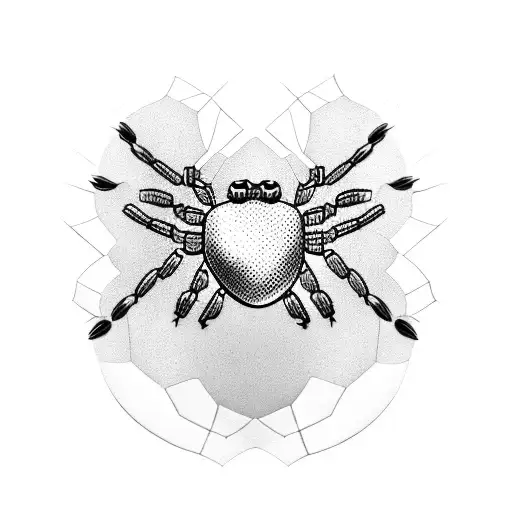black widow spider sinking it's fangs into a heart tattoo design idea