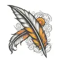 feather semi colon 41 tattoo design idea