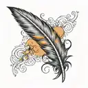 feather semi colon 41 tattoo design idea