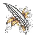 feather semi colon 41 tattoo design idea