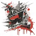 row boat tattoo design idea