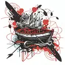 row boat tattoo design idea