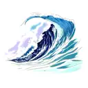 Ocean Wave color tattoo design idea