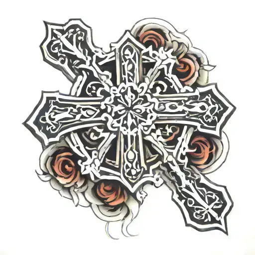 religious cross tattoo design idea