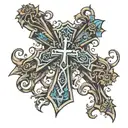 religious cross tattoo design idea