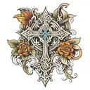 religious cross tattoo design idea