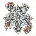 religious cross tattoo design idea