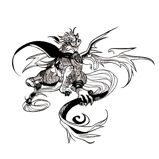 Design a tattoo featuring a Chinese dragon in a style inspired by anime and manga tattoo design idea