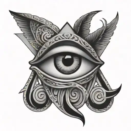 eye of Horus surrounded tattoo design idea