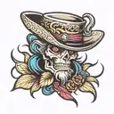 straw hat tattoo design idea