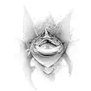 one angelic salmon and one demonic salmon tattoo design idea