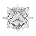 one angelic salmon and one demonic salmon tattoo design idea