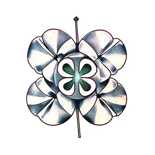 green 4 leaf clover tattoo design idea