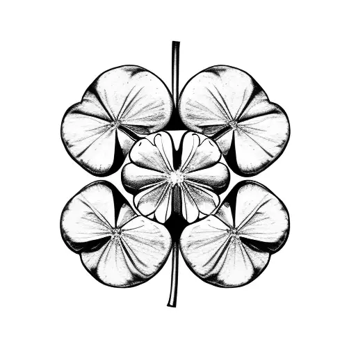 green 4 leaf clover tattoo design idea