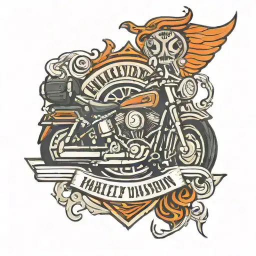 Harley Davidson logo under the leather tattoo design idea