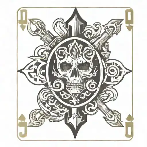 jack playing card featuring tools forming the shape tattoo design idea