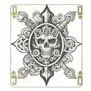 jack playing card featuring tools forming the shape tattoo design idea