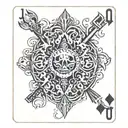 jack playing card featuring tools forming the shape tattoo design idea