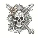 jack playing card featuring tools forming the shape tattoo design idea