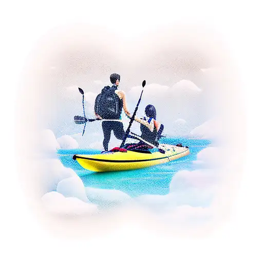 travel kayaking diving couple  tattoo design idea