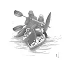 travel kayaking diving couple  tattoo design idea