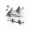 travel kayaking diving couple  tattoo design idea