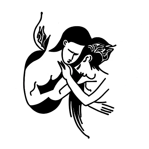 Eros and Psyche  tattoo design idea