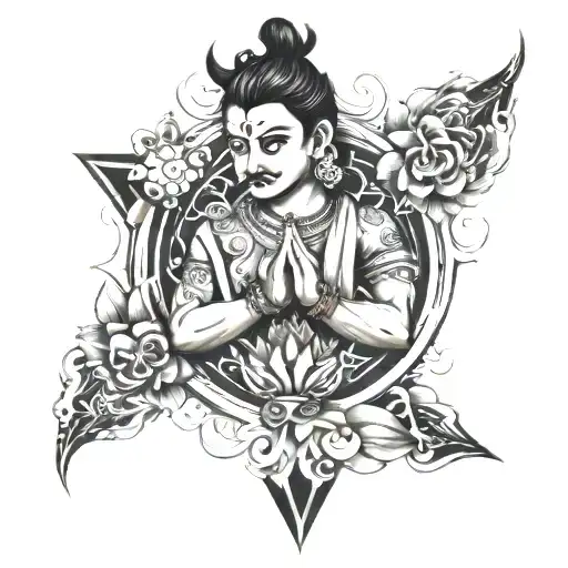 Rudra Avtar combination tattoo design idea