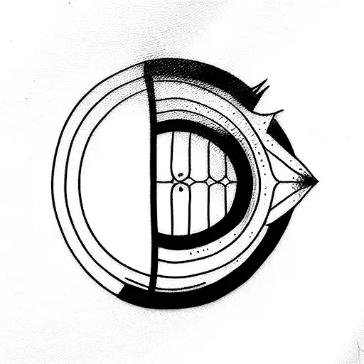 cane à pêche et post radio tattoo design idea