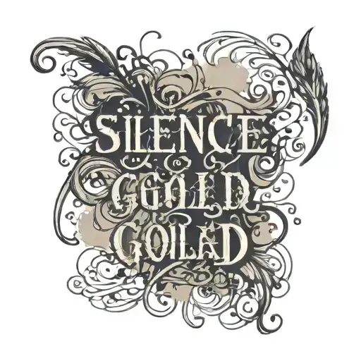 create tatto idea with that proposal "silence is gold" im greek handwriting tattoo design idea