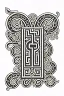greek key pattern inspired tattoo design idea