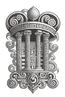 greek key pattern inspired tattoo design idea