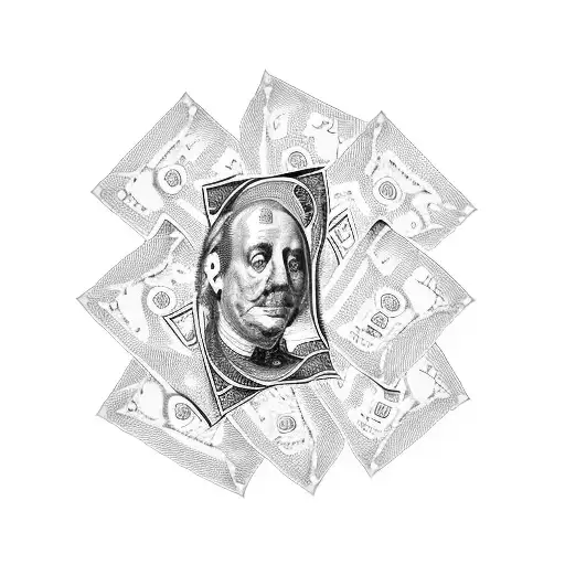 Stacks of money tattoo design idea
