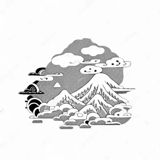 traditional japanese clouds tattoo design idea