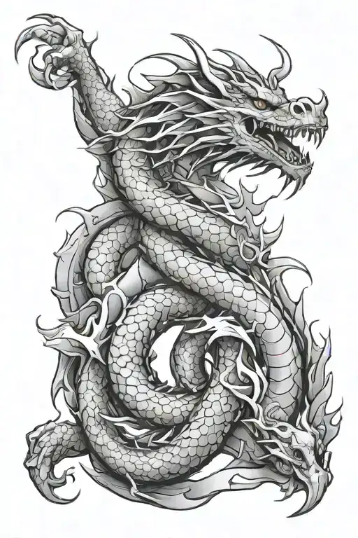dragon wrapping around the arm sleeve tattoo tattoo design idea