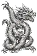 dragon wrapping around the arm sleeve tattoo tattoo design idea