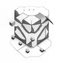 kid with rubic cube on head and stick on hend tattoo design idea