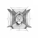 kid with rubic cube on head and stick on hend tattoo design idea