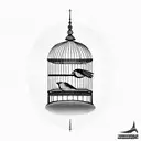 bird cage tattoo design idea