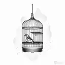 bird cage tattoo design idea